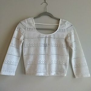 White Crop Top with Cut-out Detailing